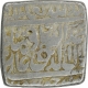 Silver Square Rupee Coin of Akbar of Jaunpur Mint.