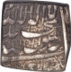 Silver Square One Rupee Coin of Akbar of Kalima Type.