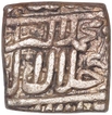 Silver Square One Rupee Coin of Akbar of Kalima Type.