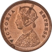 Copper One Twelfth Anna Coin of Victoria Empress of Calcutta Mint of 1887.