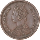 Copper One Twelfth Anna Coin of Victoria Empress of Calcutta Mint of 1889.