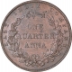 Copper One Quarter Anna Coin of East India Company of Royal Mint of 1858.