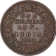 Copper Quarter Anna Coin of Victoria Empress of Calcutta Mint of 1898. 