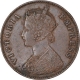 Copper Quarter Anna Coin of Victoria Empress of Calcutta Mint of 1898. 