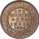 Bronze One Quarter Anna Coin of King George V of Calcutta Mint of 1934.