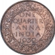 Bronze One Quarter Anna Coin of King George VI of Bombay Mint of 1939.