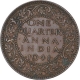 Bronze  One Quarter Anna Coin of King George VI of Calcutta Mint of 1941.