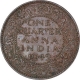 Bronze One Quarter Anna Coin of King George VI of Calcutta Mint of 1942.