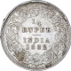 Silver  Quarter Rupee Coin of Victoria Empress of Calcutta Mint of 1882.