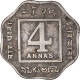 Cupro Nickel Four Annas Coin of King George V of Calcutta Mint of 1920.