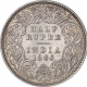 Silver Half Rupee Coin of Victoria Empress of Calcutta Mint of 1886.