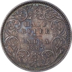 Silver Half Rupee Coin of Victoria Empress of Calcutta Mint of 1887.