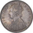 Silver Half Rupee Coin of Victoria Empress of Calcutta Mint of 1887.