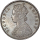 Silver Half Rupee Coin of Victoria Empress of Calcutta Mint of 1897.