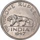 Nickel One Rupee of King George VI of Bombay Mint of 1947.