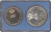 Silver Ten and Fifty Rupees UNC Set of 1975.