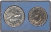 Silver Ten and Fifty Rupees UNC Set of 1975.