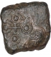 Copper Square Coin of Ujjaini Region of City State.