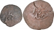 Rare Copper Falus coins of Humayun of Agra mint.