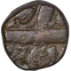 Copper Quarter Dam Coin of Akbar of Burhanpur Mint.