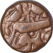 Copper Half Dam Coin  of Akbar of Burhanpur Mint of Khurdad month.
