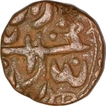 Copper Dokado Coin of Akbar of Gujrat Issue.