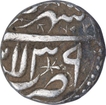 Silver Half Rupee Coin of Akbar of Lahore Mint.