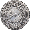 Silver Double Fanam Coin of Madras Presidency.