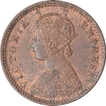 Copper One Twelfth Anna Coin of Victoria Empress of Calcutta Mint of 1893.