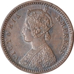 Copper One Twelfth Anna Coin of Victoria Empress of Calcutta Mint of 1897.