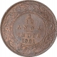 Copper One Twelfth Anna Coin of Victoria Empress of Calcutta Mint of 1901.