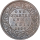 Copper Quarter Anna Coin of King Edward VII of Calcutta Mint of 1904.