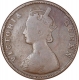 Copper Half Anna Coin of Victoria Queen of Bombay Mint of 1862.