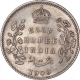 Silver Half Rupee Coin of King Edward VII of Calcutta Mint of 1909.