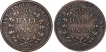 Copper Half Anna Coins of East India Company of Two Different Mint of 1835.