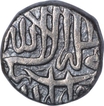 Silver Half Rupee Mahmudi Coin of Akbar of Mulher Mint.