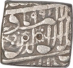 Silver Square One Rupee Coin of Akbar of Kalima Type.