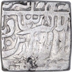 Silver Square One Rupee Coin of Akbar of Kalima Type.