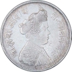 Rare Silver One Rupee Coin of Sayaji Rao III of Baroda.