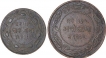 Copper Quarter & Half Anna Coins of Yeshwant Rao II of Indore State.