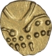 Gold Viraraya Fanam Coin of Rama Varma V of Travancore State.