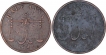 Copper Half Anna Coins of Bombay Presidency.