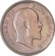 Copper One Quarter Anna Coin of King Edward VII of Calcutta Mint of 1909.