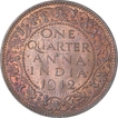 Copper One Quarter Anna Coin of King George VI of Calcutta Mint of 1942.