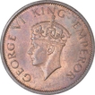 Copper One Quarter Anna Coin of King George VI of Calcutta Mint of 1942.