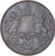 Rare Copper Half Anna Coin of East India Company of Bombay Mint of 1835.