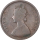 Copper Half Anna Coin of Victoria Empress of Bombay Mint of 1877.