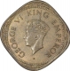 Nickel Brass Two Annas Coin of King George VI of Bombay Mint of 1944.