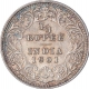 Silver Quarter Rupee Coin of Victoria Empress of Calcutta Mint of 1901.