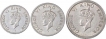 Lot of three Nickel coins of King George VI of Bombay Mint.